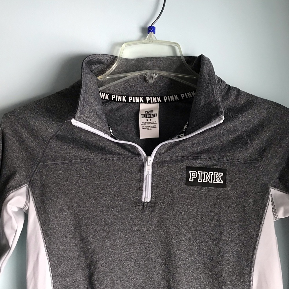 Victoria’s Secret PINK! Grey half zip! Size SMALL